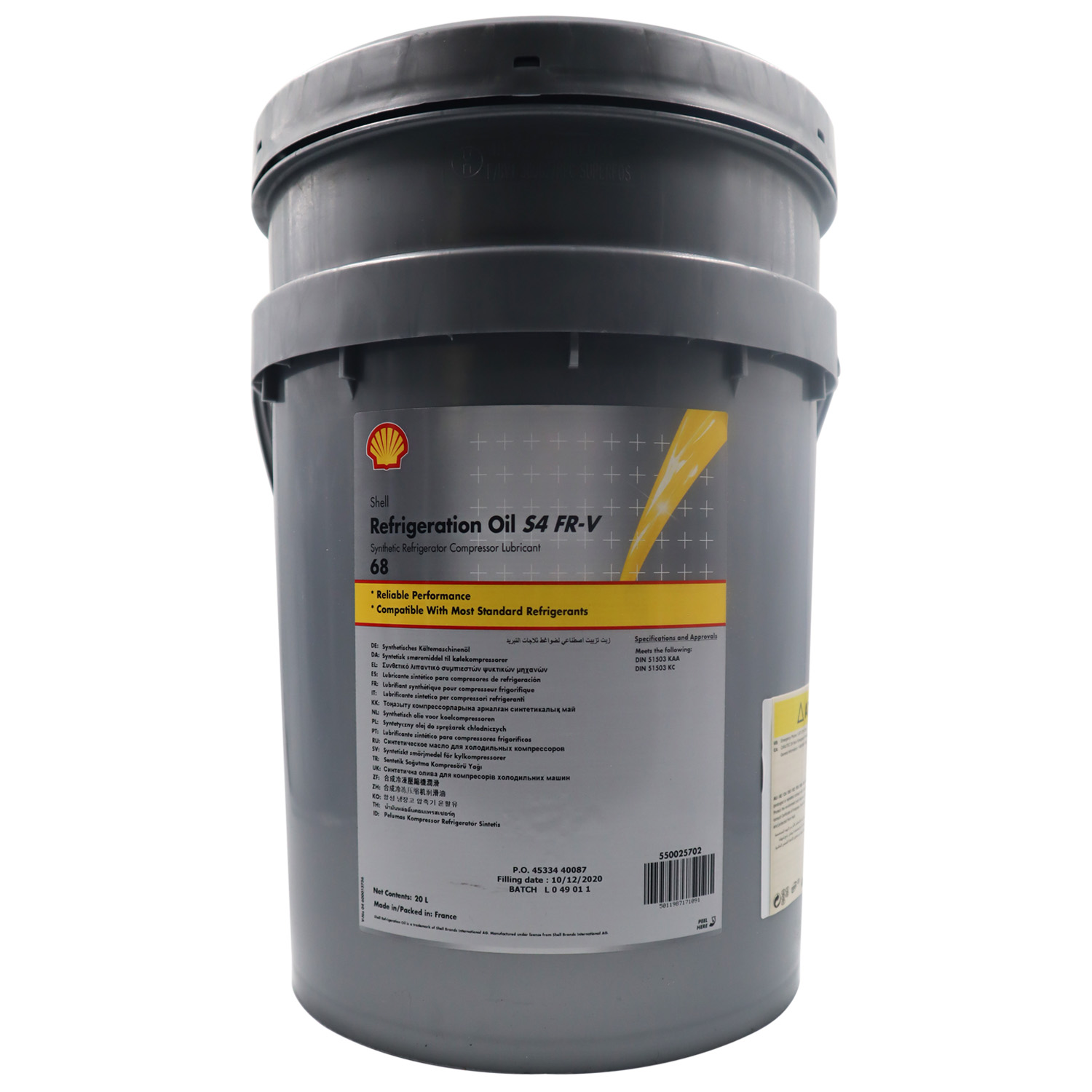 Shell Refrigeration Oil S4 FR-V 68